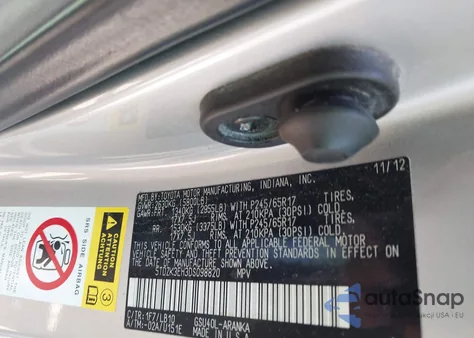 2013 Toyota Highlander Base Plus V6/Base V6/Se V6 z USA, uszkodzony, nr VIN 5TDZK3EH3DS098820